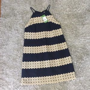 Never been worn - navy blue and gold Lily dress